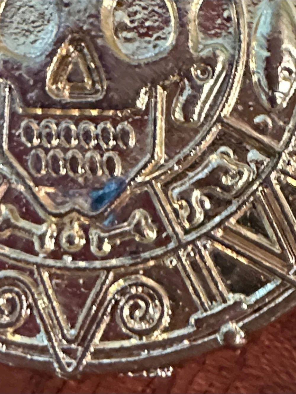 Pirates of the Caribbean Inspired Cursed‎ Aztec Coin Medallion Gold Tone Pendant